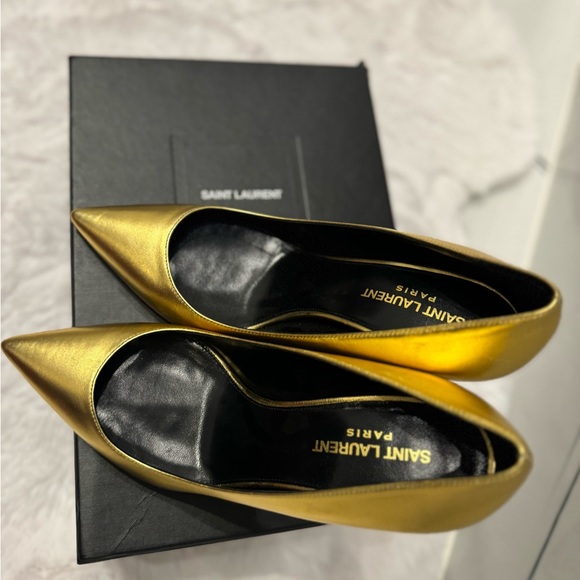 Saint Laurent Gold Leather Opyum 85. - Picture 4 of 7